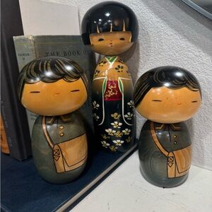 Vintage‎ Japanese Kokeshi Doll Set